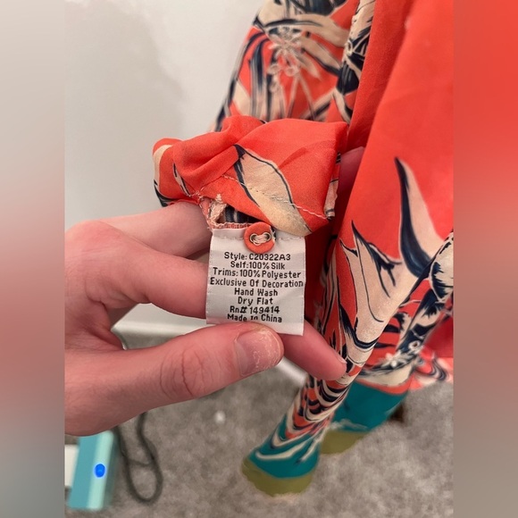 Johnny Was Kygo Marianne Silk Tunic Multicolor Medium - Picture 6 of 6